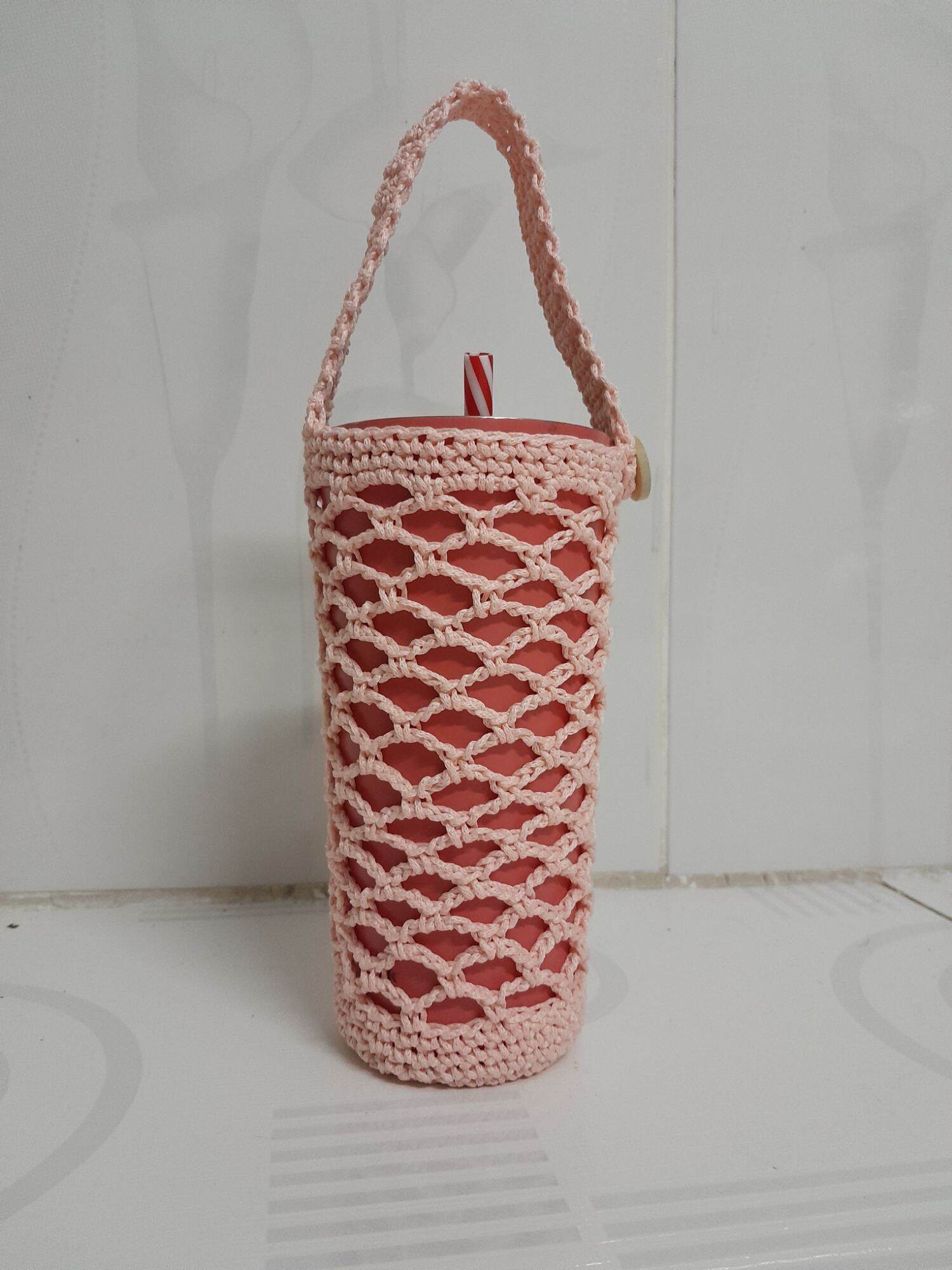 Túi đựng bình giữ nhiệt bằng len handmade
