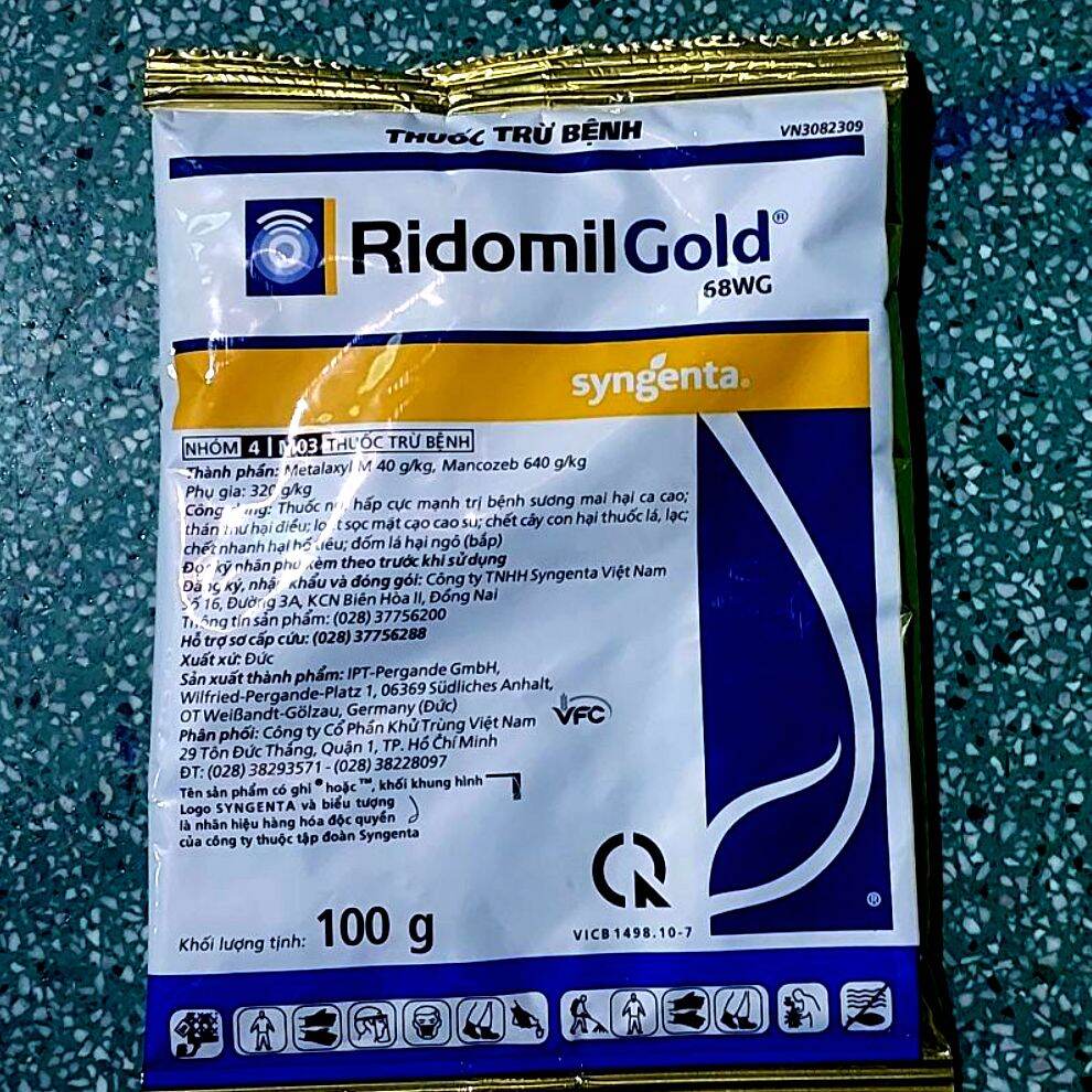 Thuốc trừ bệnh cây trồng Ridomilgold 68WG gói100gram