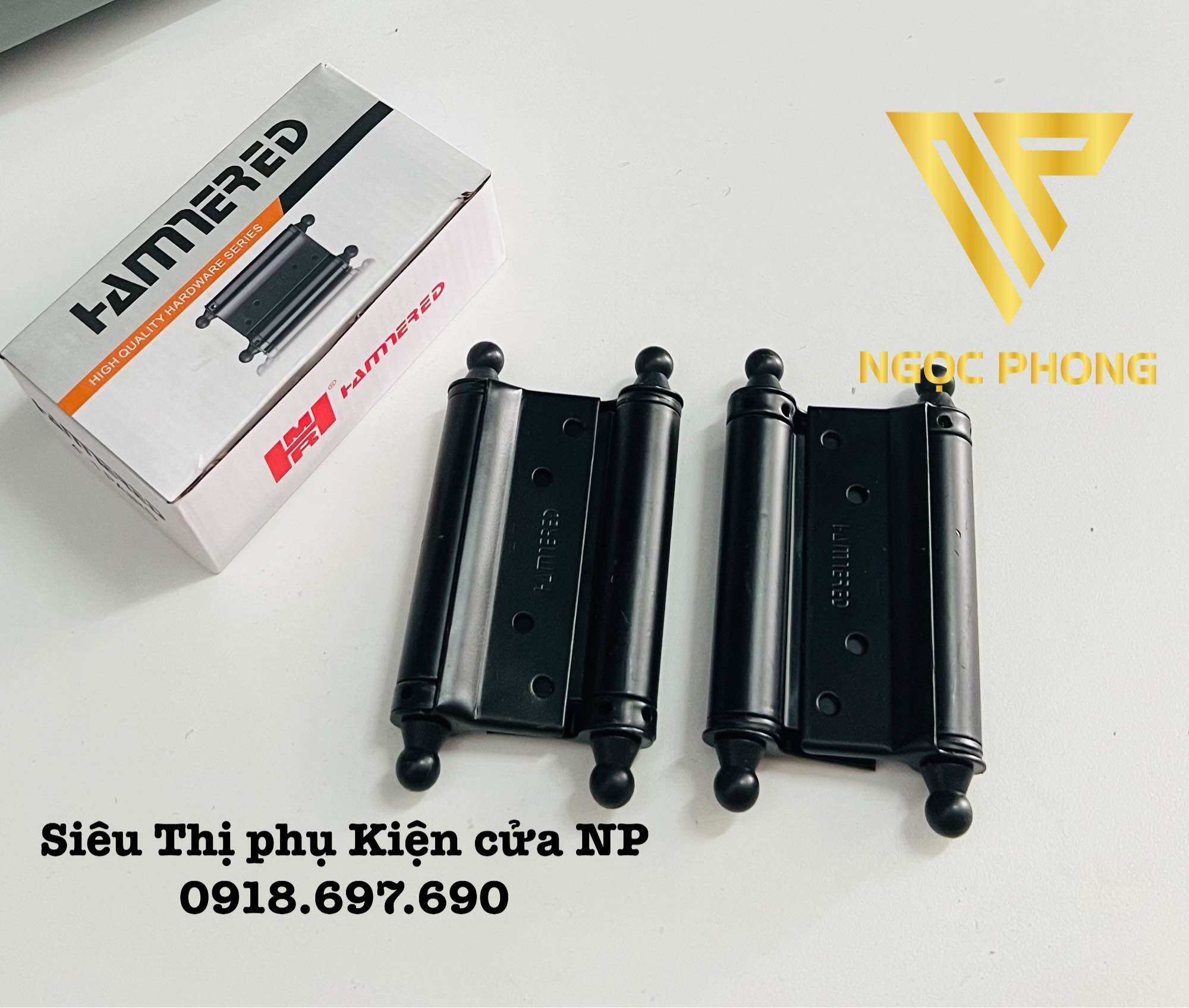 [ Bộ 2 cái ] Bản lề tự động 2 chiều màu đen