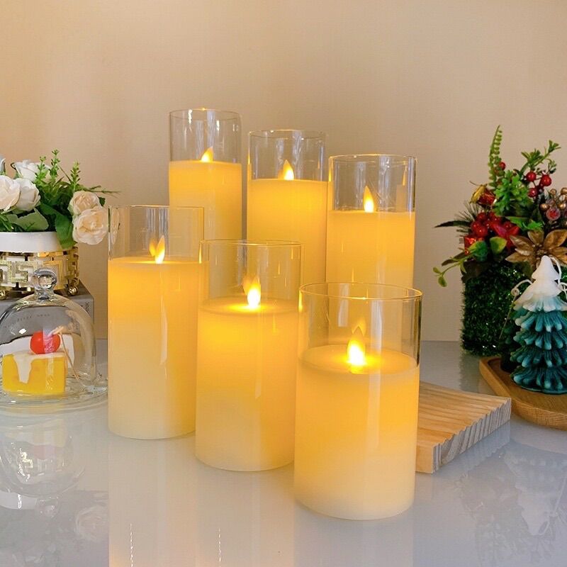 Nến pin , Nến điện tử trong suốt trang trí dùng pin lr44 kèm sẵn pin Huydecor