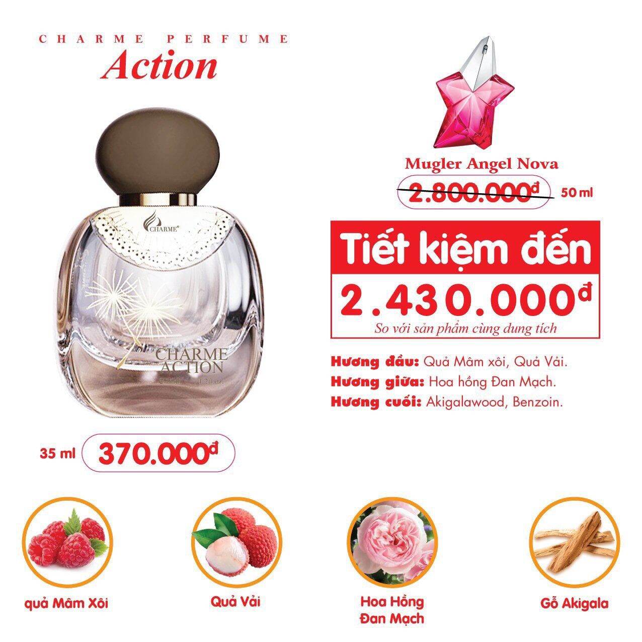 [HCM]Nước hoa nữ char.me Action 35 ml