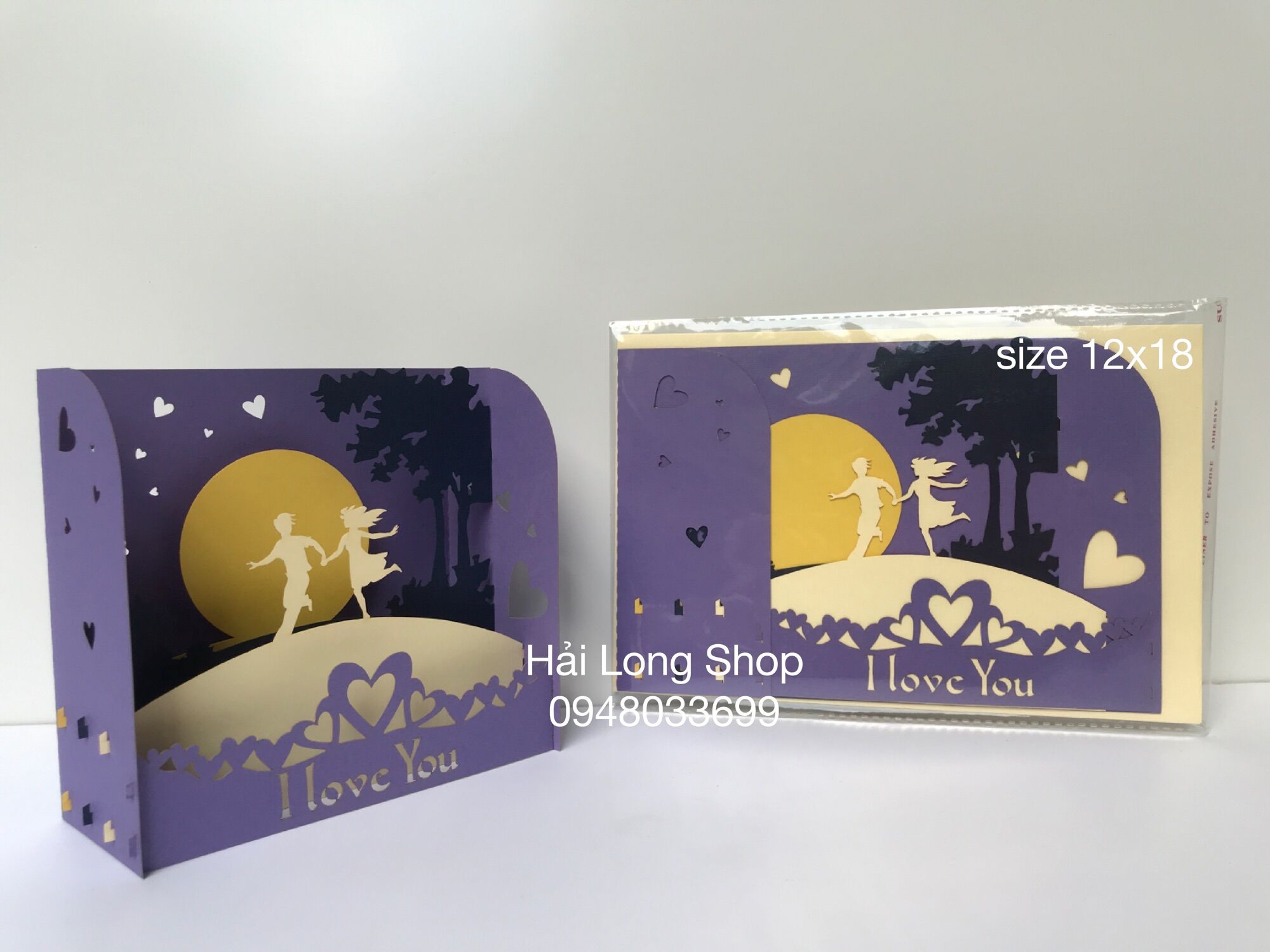 Hộp Tình Yêu 9 ( nắm tay chạy ) - Love - Thiệp 3D