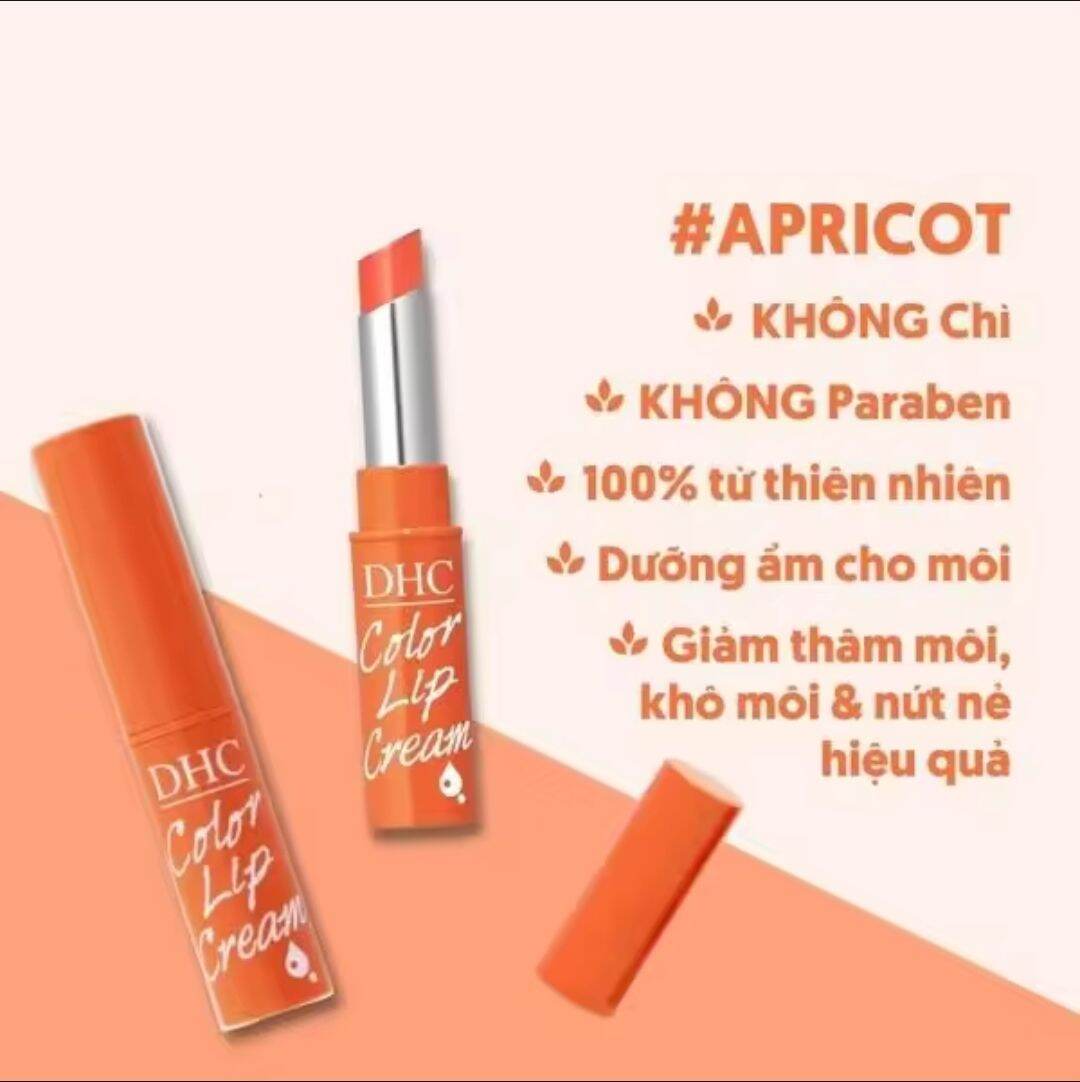 Son dưỡng môi DHC Lip Cream 1,5g Nhật Bản dưỡng ẩm làm mềm môi giảm thâm môi, có màu, không màu-  màu cam  -màu hồng  - màu đỏ
