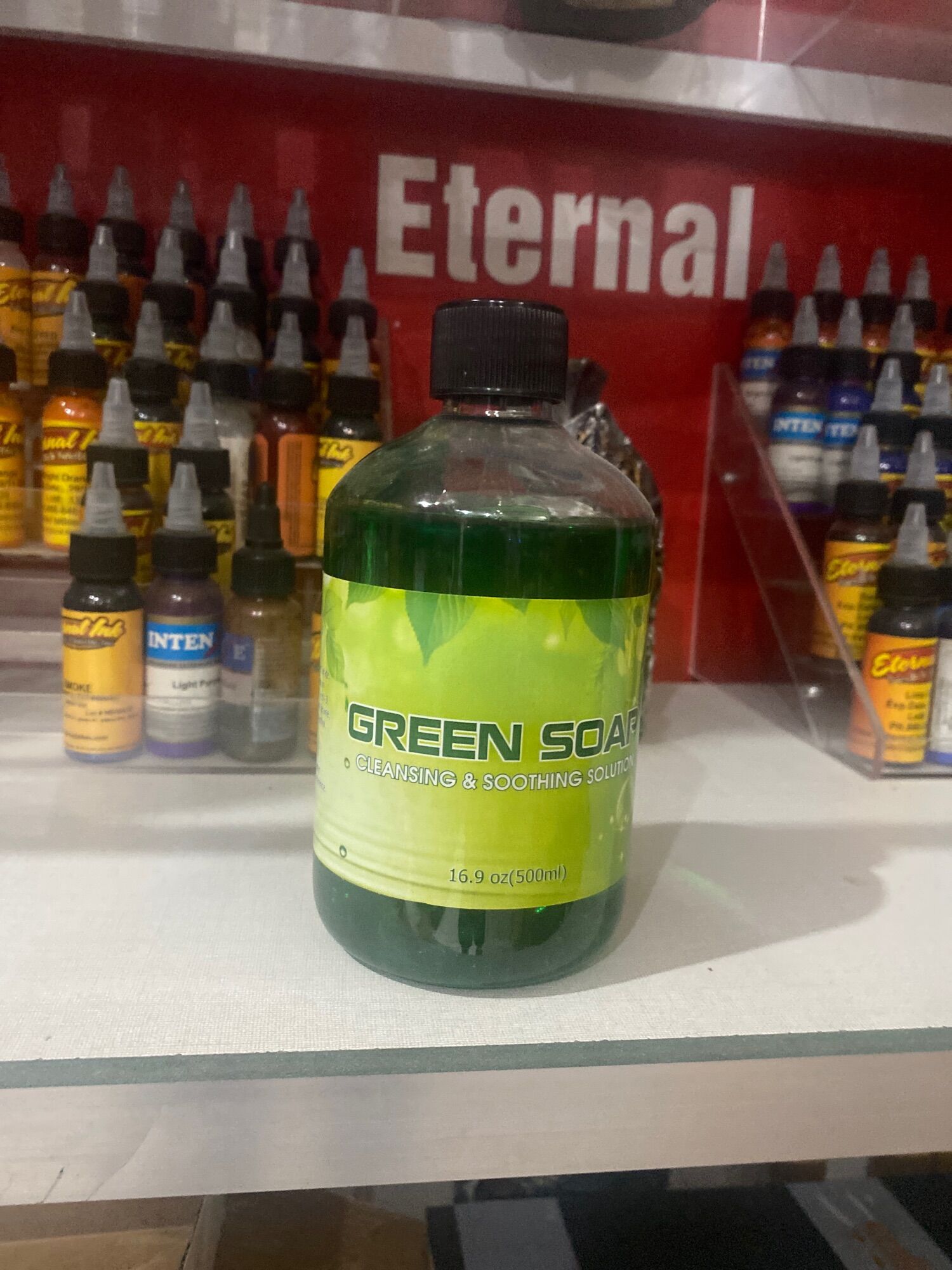 Nước tạo bọt vệ sinh hình xăm Green Soap 500ml
