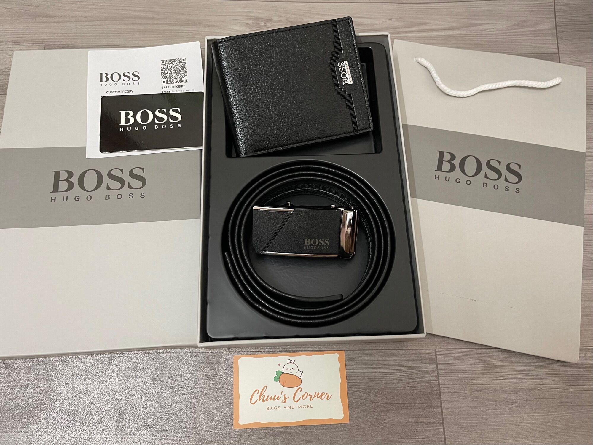 [Fullbox + Túi giấy] Set ví và thắt lưng nam boss sang trọng