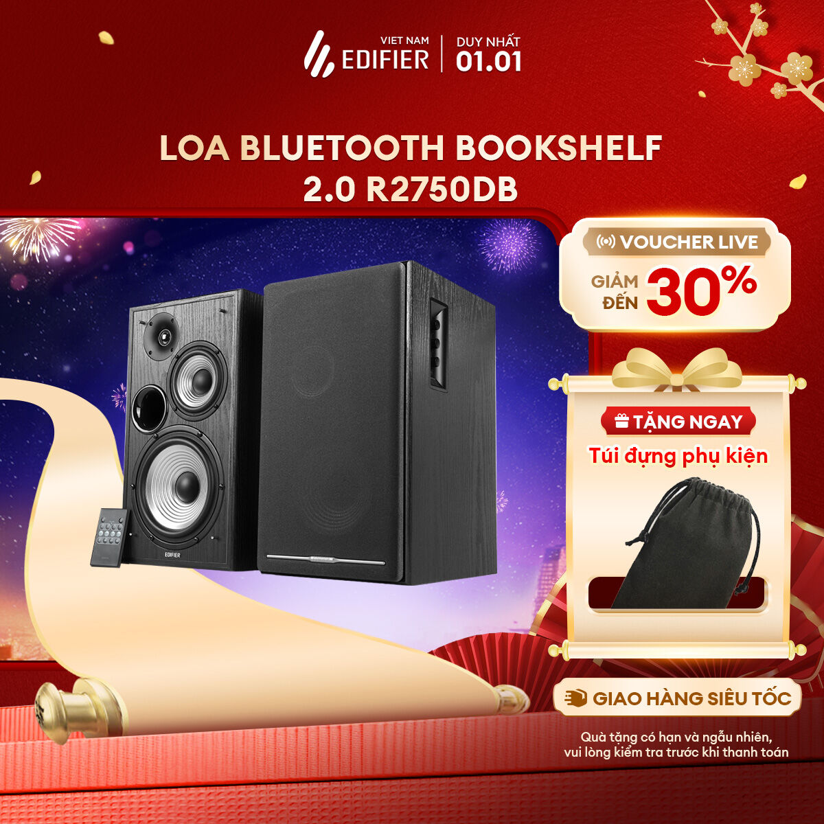 Loa Bluetooth Đa Phương Tiện EDIFIER R2750DB | Công Suất 136W | Hệ thống 3 Dải Âm | Bluetooth | Bảo Hành 12 Tháng