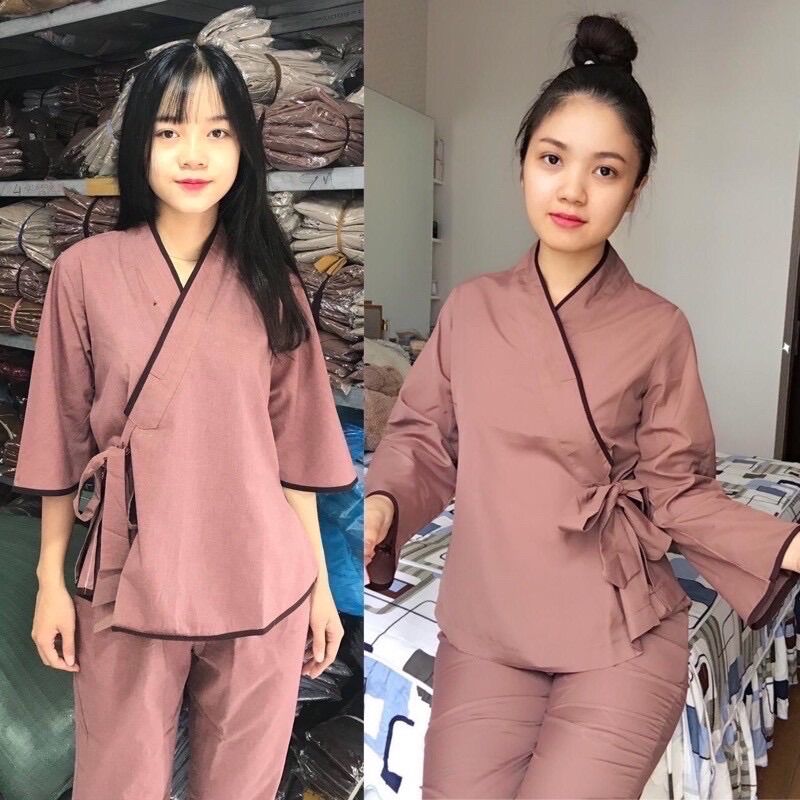 Đồ Lam Đi Chùa ✅✅ Nơ Nhật Không Thêu