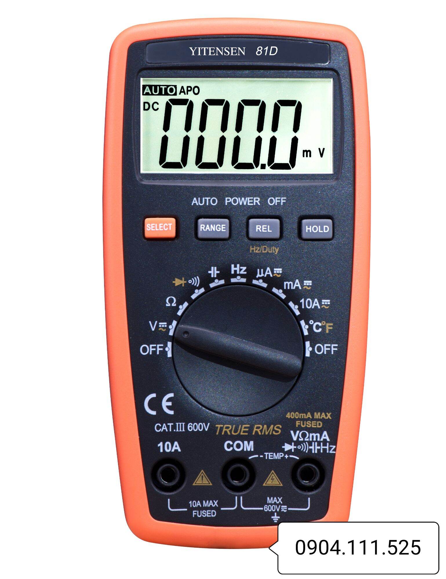 Đồng hồ vạn năng hiện số YITENSEN 81D đo điện áp, điện trở, tụ điện, tần số