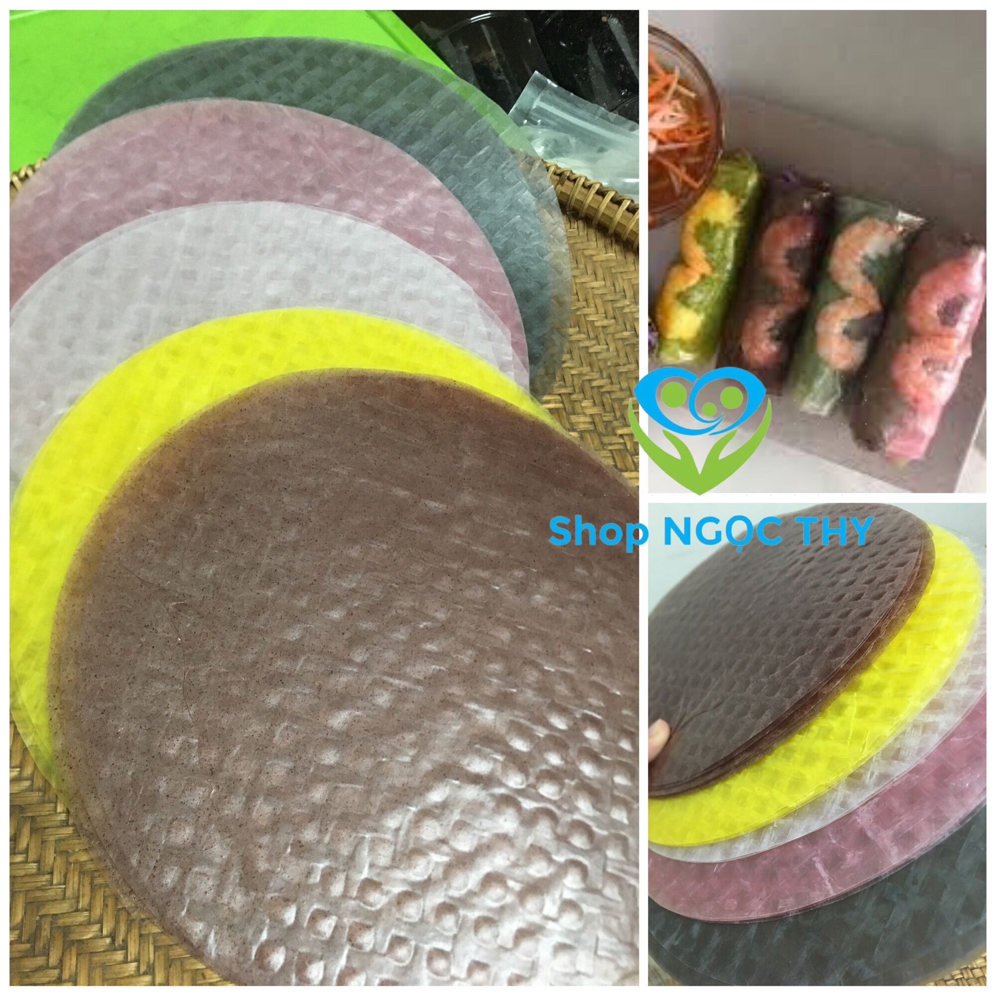 Bánh tráng gạo lứt ngũ sắc rau củ Mekong Cát Thủy 300gr, bánh tráng eat clean ăn kiêng