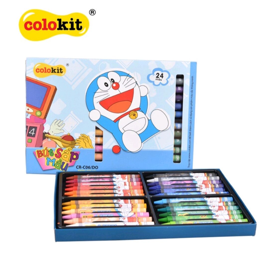 Hộp 24 bút sáp màu colokid cr-c06/do hình doremon