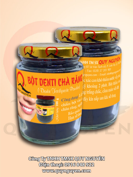 Bột dentin chà răng quy nguyên.
