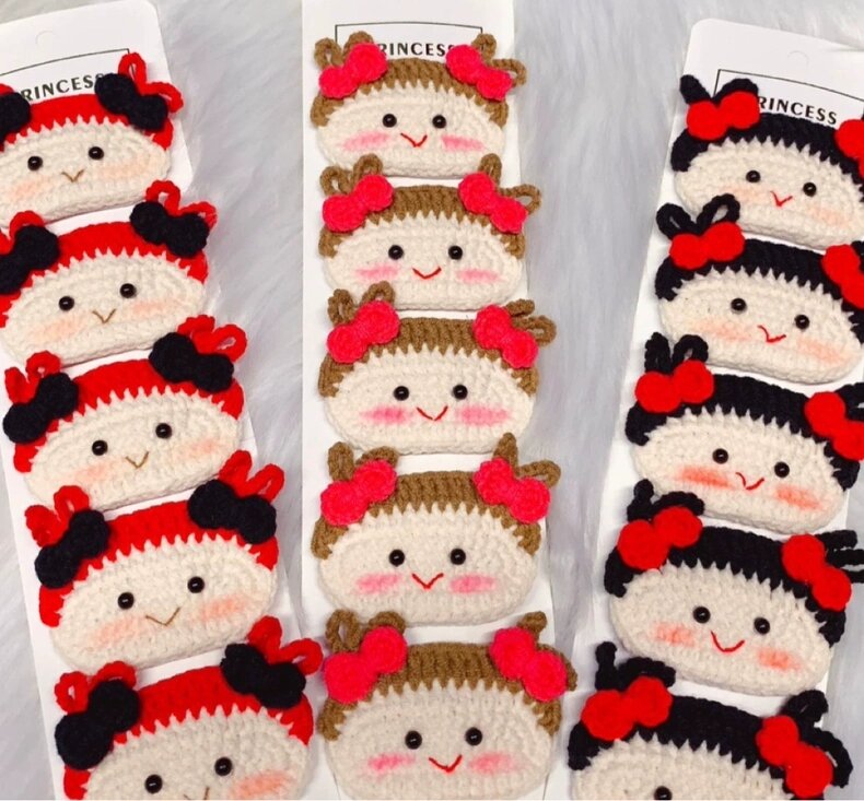 [HANDMADE] Kẹp tóc bé gái KuTe bằng len 👧👧
