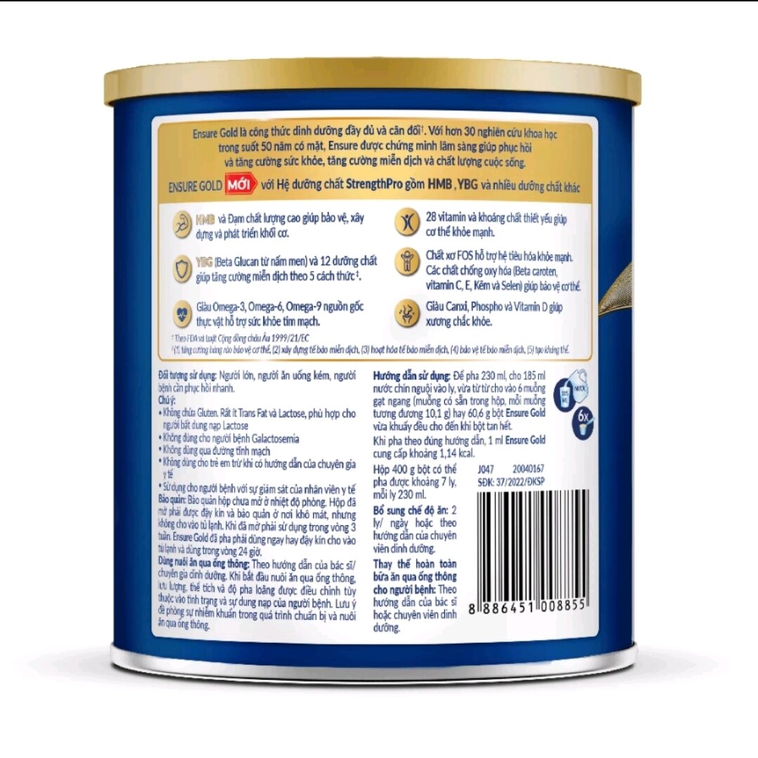[Date Mới] Sữa Bột Ensure Gold 380g - Hương Vani