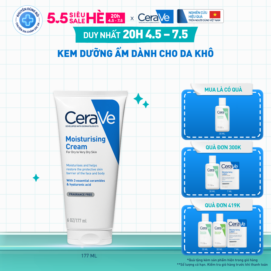 Kem dưỡng ẩm dành cho da khô moisturising Cream 177ml