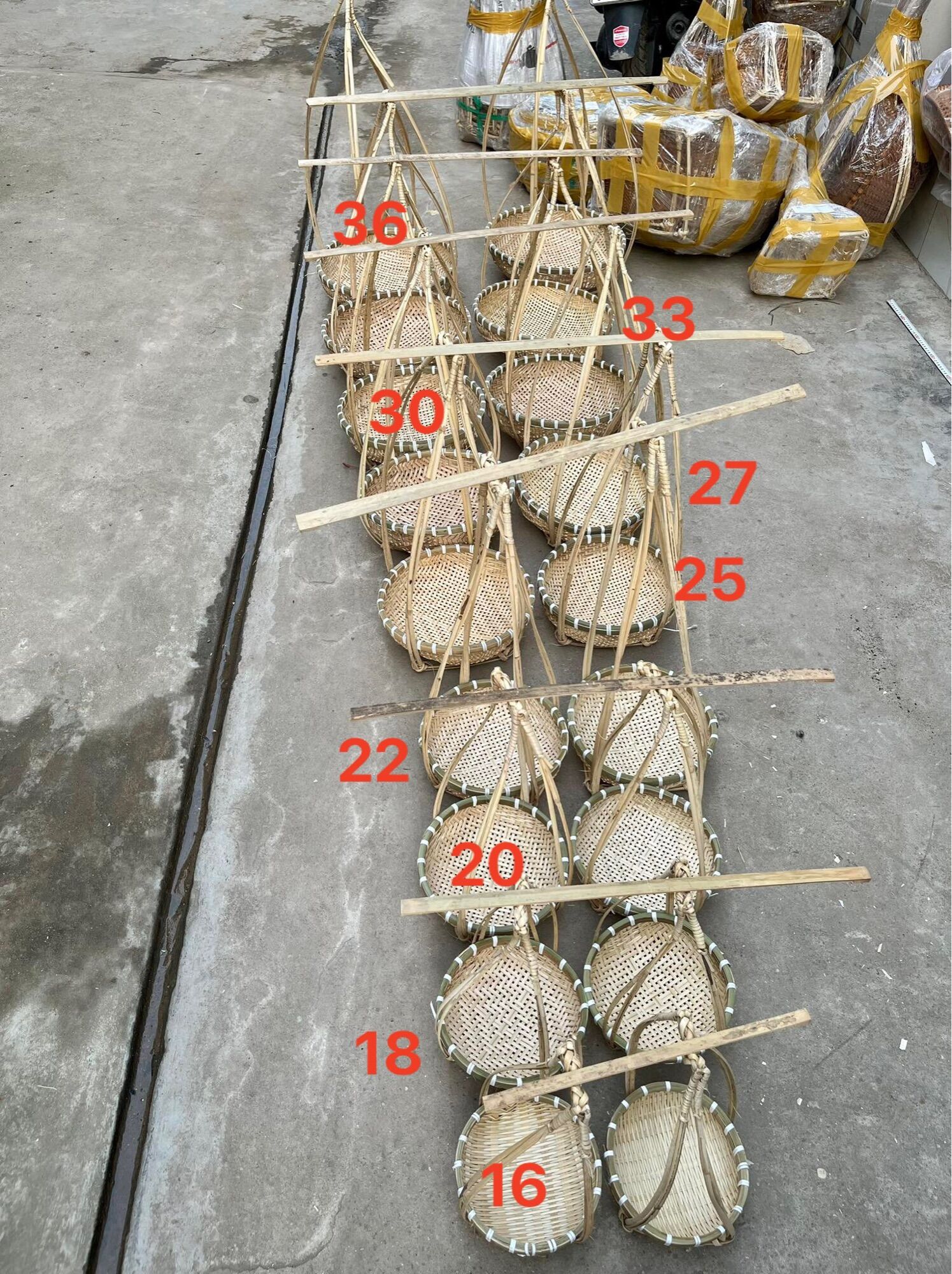 Quang gánh rổ/rá decor Tết size 36/33/30/27/25/20/18/16 cm