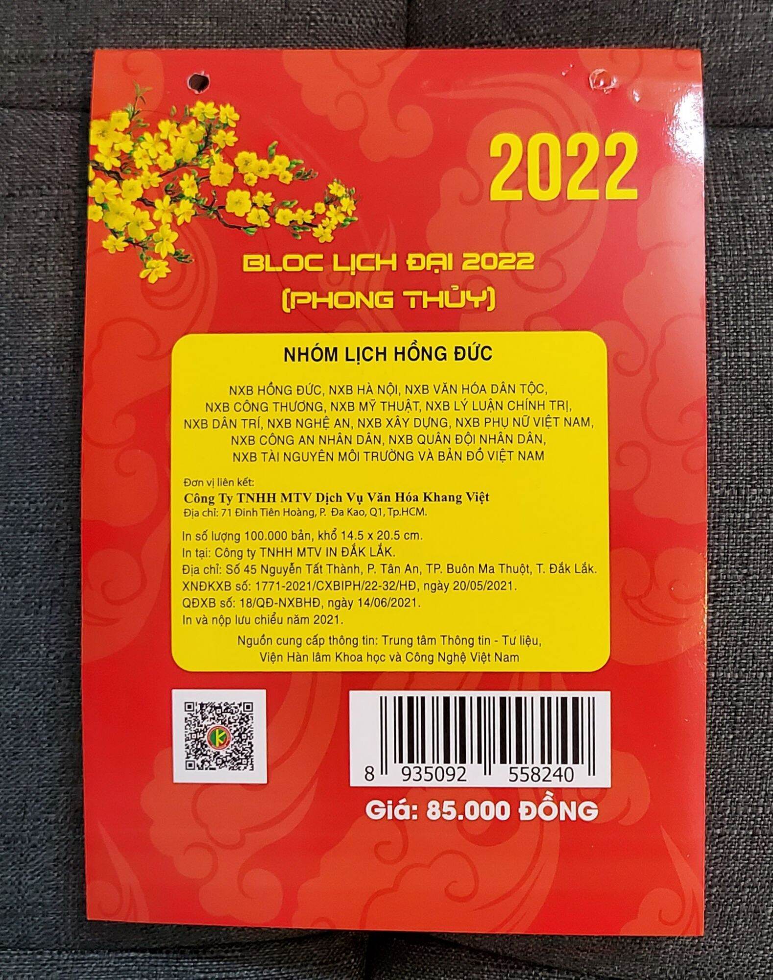 Bloc lịch đại treo tường