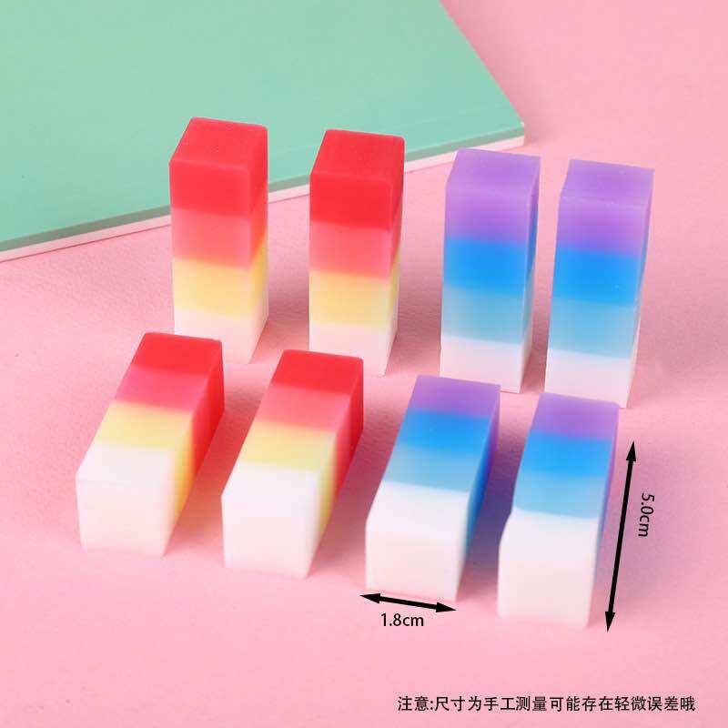Combo 3 cục gôm tẩy bút chì 7 sắc cầu vồng