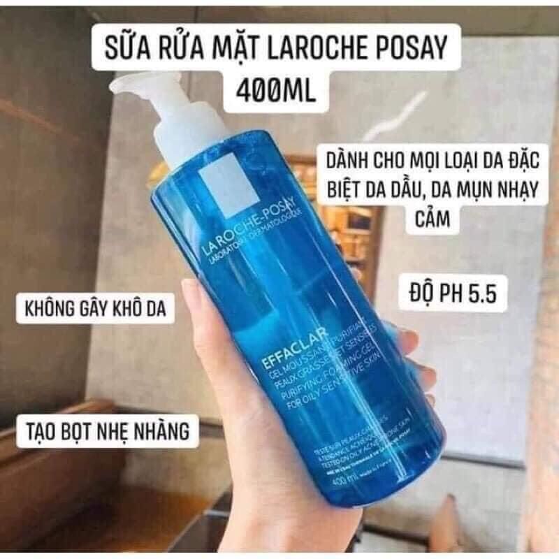 Sửa rửa mặt laroche- posay effaclar purifying foaming gel 400ml
