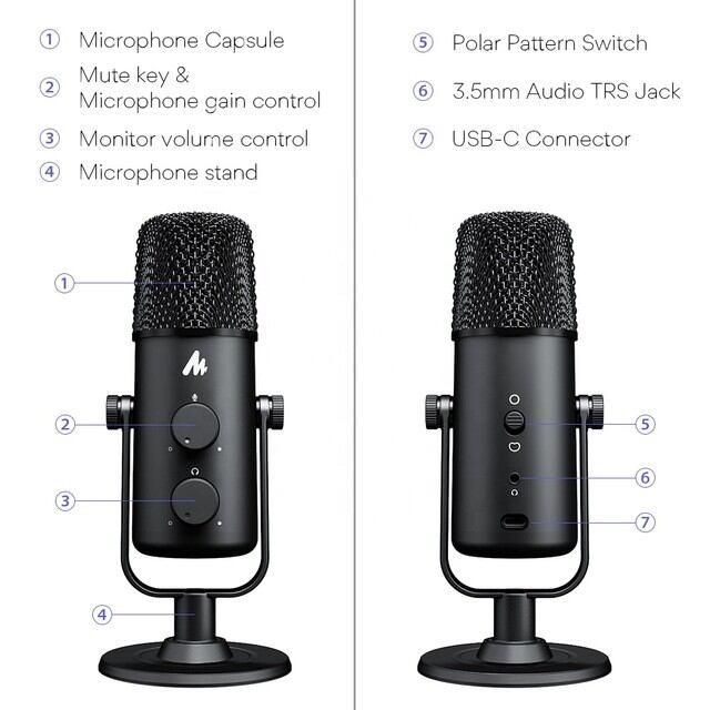 Micro thu âm Maono AU-903 USB Condenser Microphone