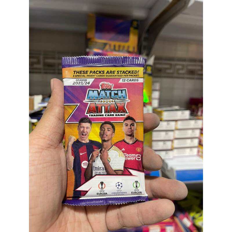 [ Pack Lẻ 3 Insert ] Match Attax Champions league 2023/24 23/24 ( Pack 12 thẻ ) ( 3 insert )