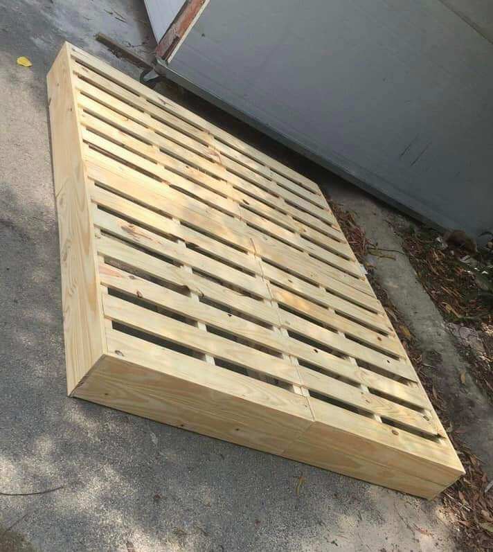 giường pallet gấp gọn kín chân 1m4x2mx20cm