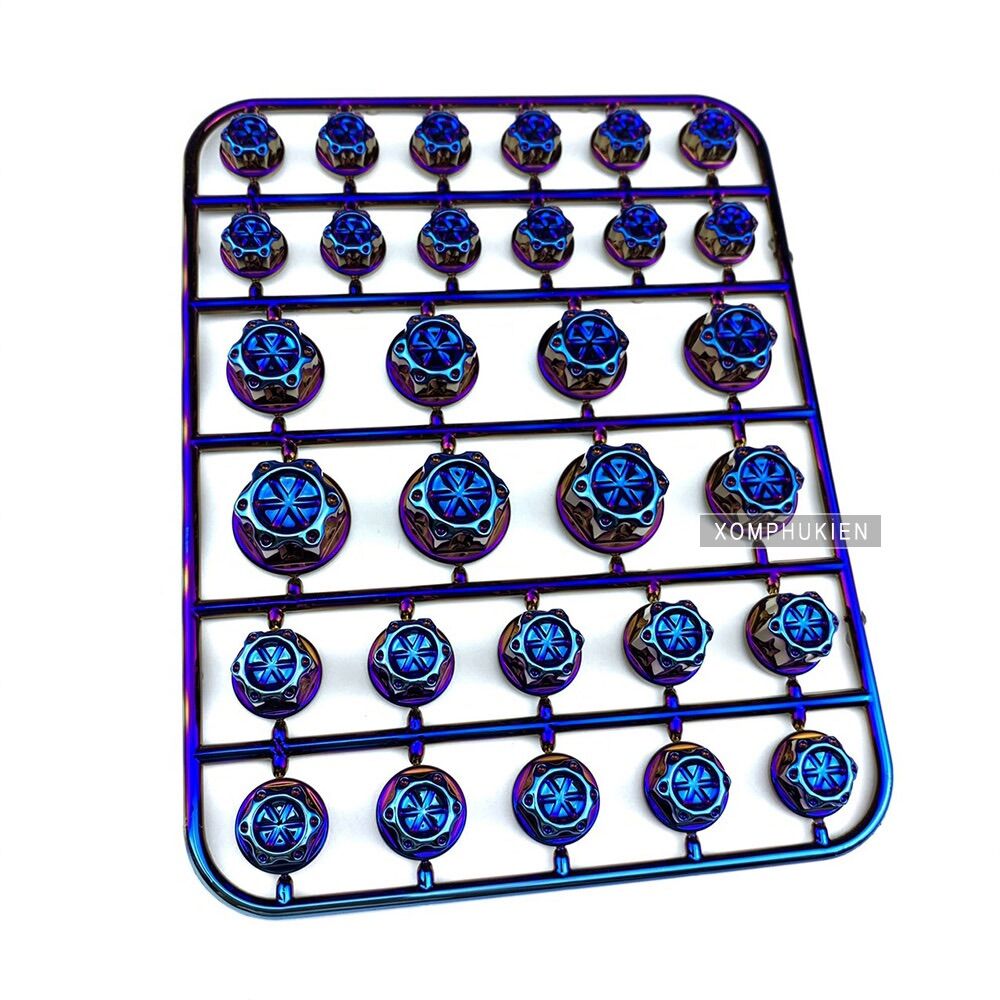 Chụp Ốc Xi Màu Titan Trang Trí Xe Máy [ 1 Bộ 30 cái ]