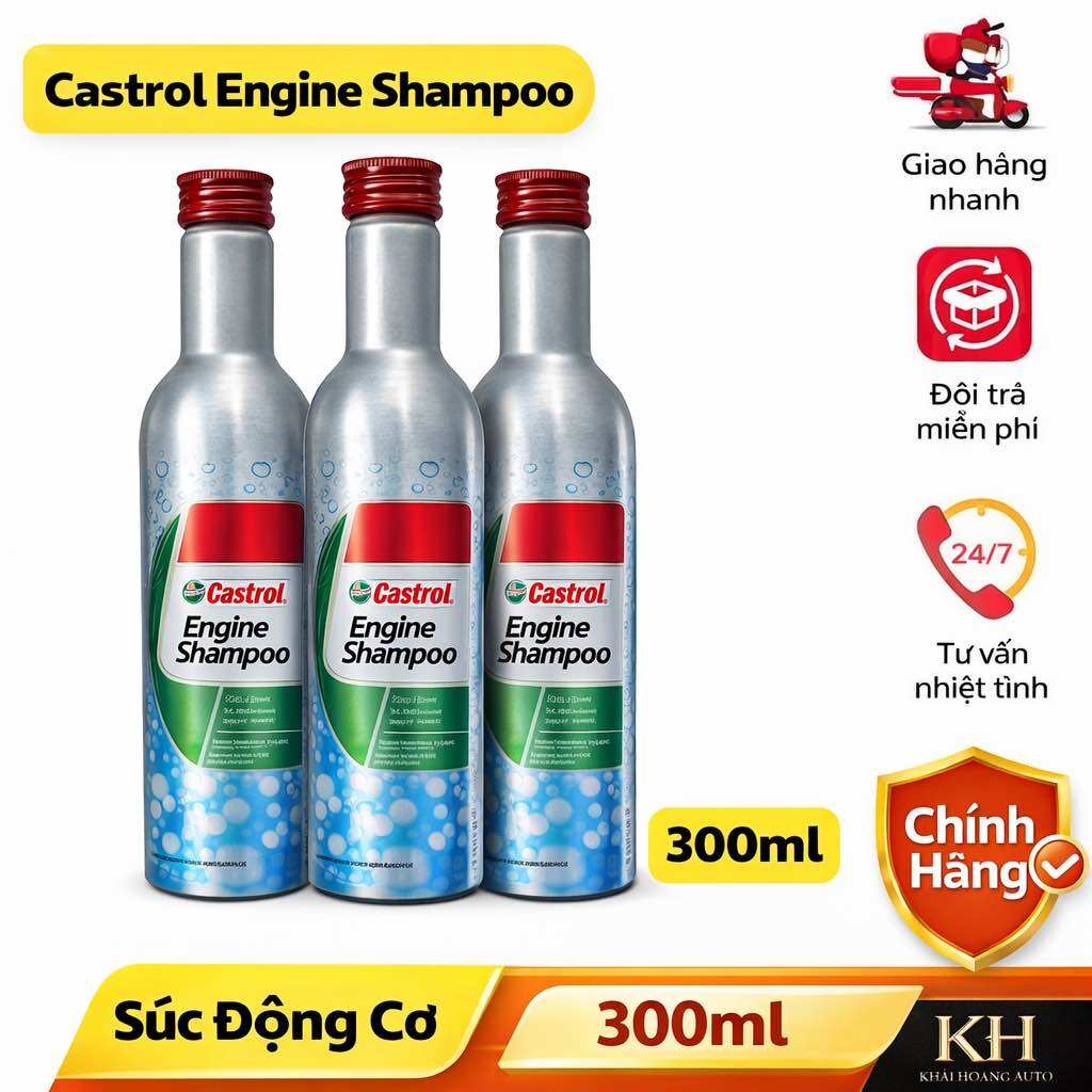 Dung Dịch Súc Rửa Động Cơ Ô Tô Máy Xăng Và Máy Dầu Diesel Castrol Engine Shampoo 300ml