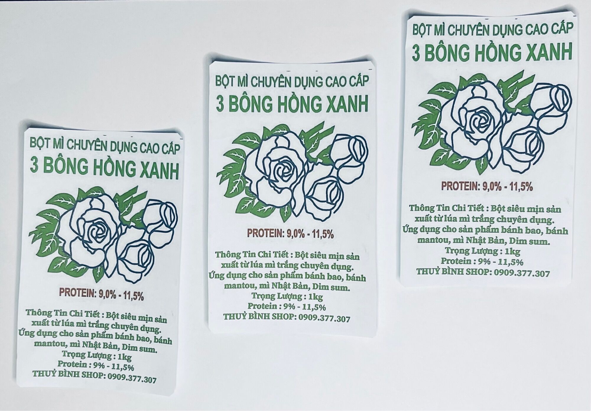 3kg Bột mì BÔNG HỒNG XANH