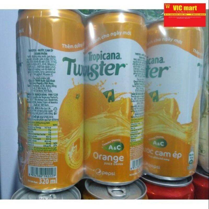 Lốc 6 lon nước cam ép Twister  330ml.