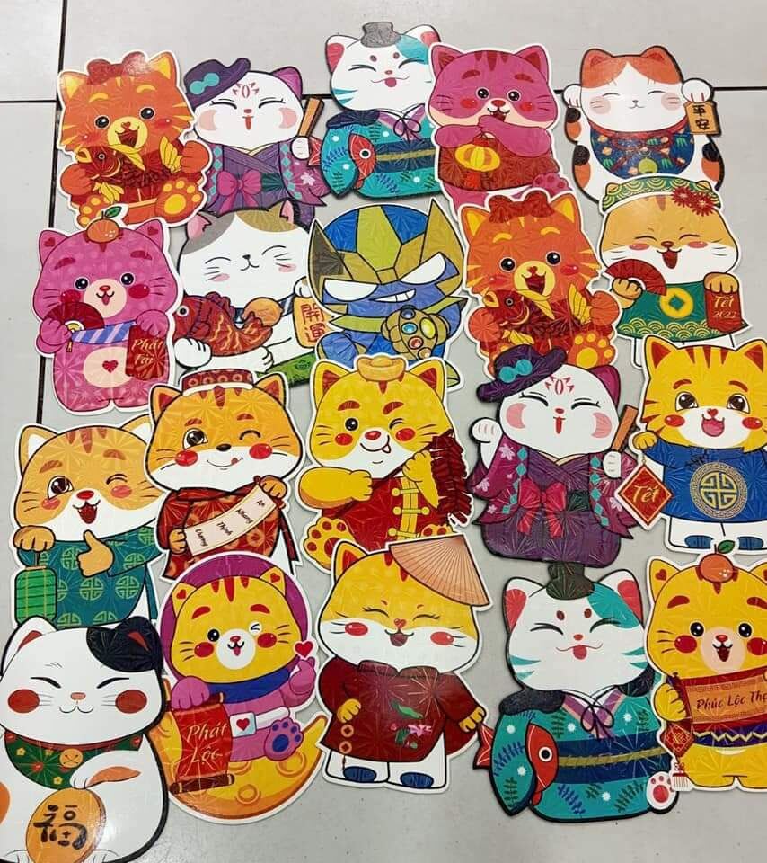 Bao lì xì hình chibi siêu dễ thương. Combo 10 bao lì xì - MixASale