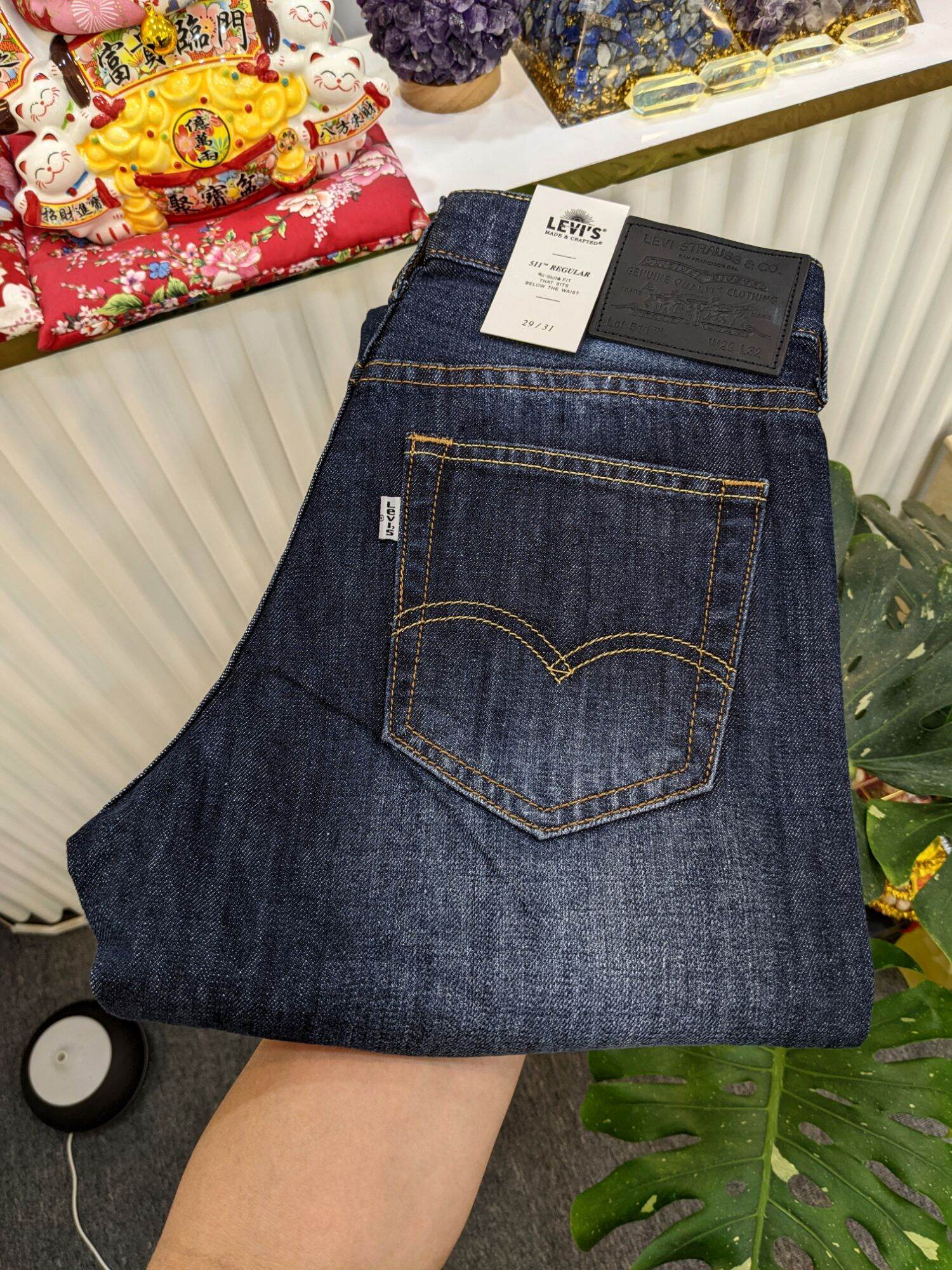 Quần jean levis dòng vải nhật bao bền màu xanh nam tính mạnh mẽ chất vải dày lì bền màu