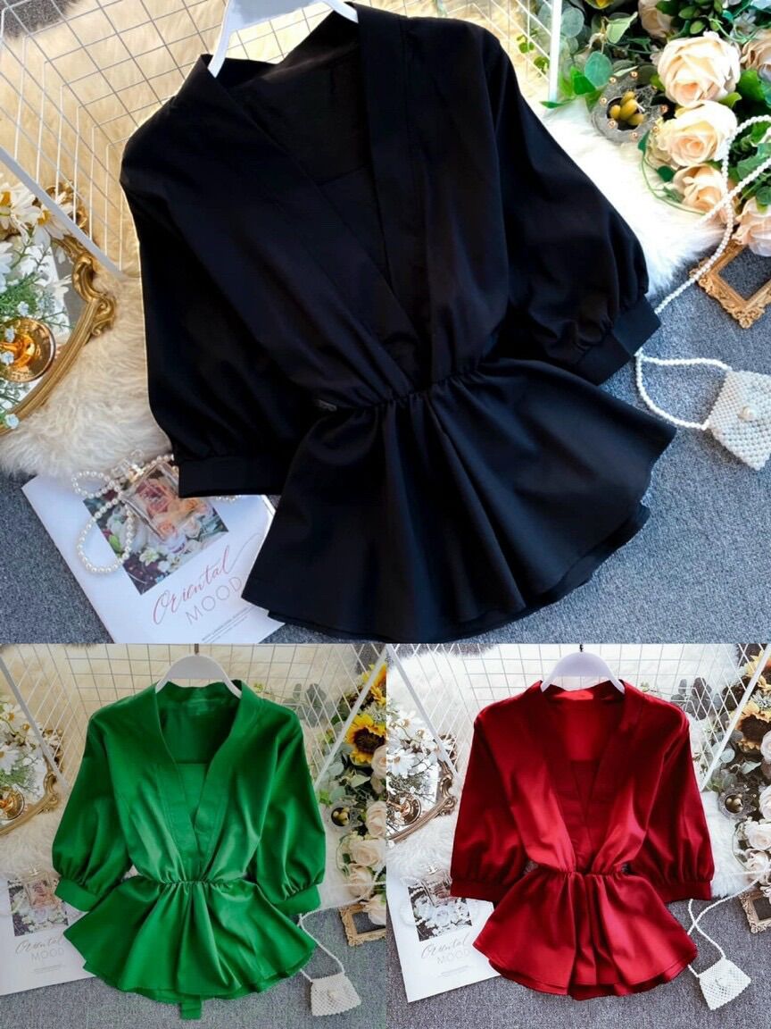 Áo kiểu Form Peplum Bigsize 60-90 ký, thời trang nữ dành cho khách ngoại cỡ
