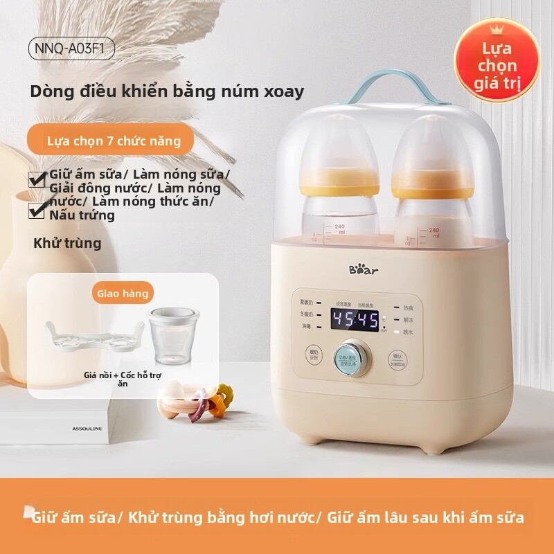 BEAR | Máy hâm sữa và tiệt trùng bình sữa Bear 2 trong 1 - Tích hợp chế độ giữ ấm hằng nhiệt Chuyên dùng cho trẻ sơ sinh và hâm nóng sữa mẹ