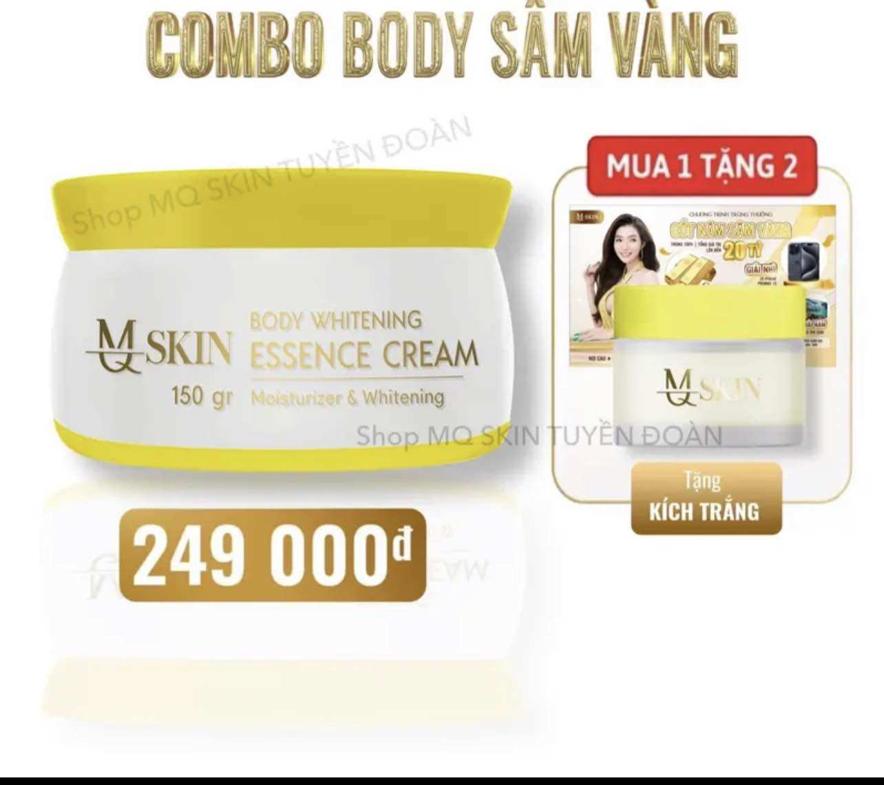 Kem body sâm vàng mqskin kèm