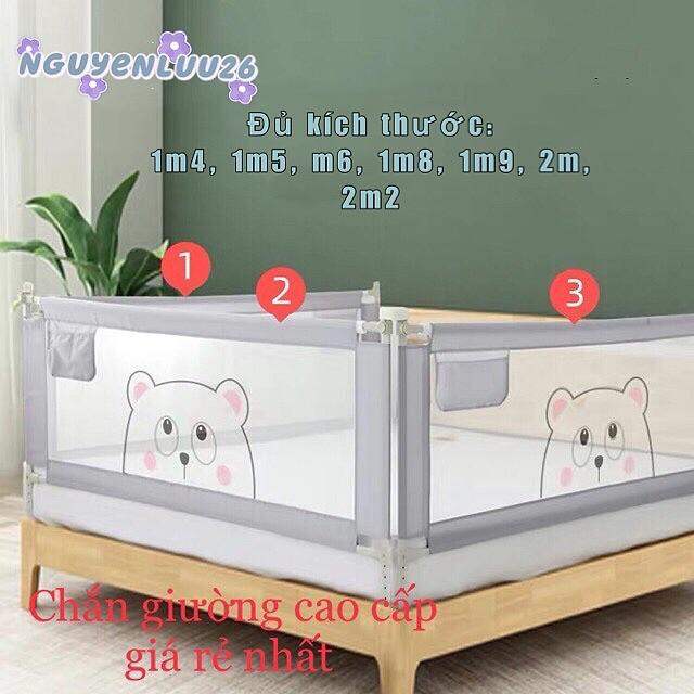 Thanh chắn giường sellding đủ kích cỡ 1m4/m5/m6/m8/2m/2m2