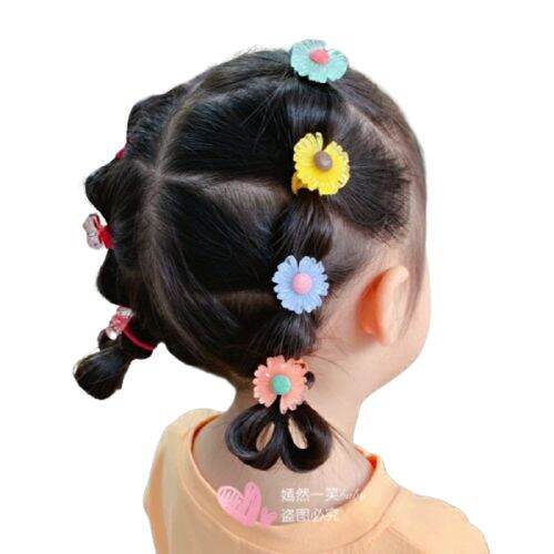 Combo 2 cái phụ kiện cột tóc hình bông hoa bé gái