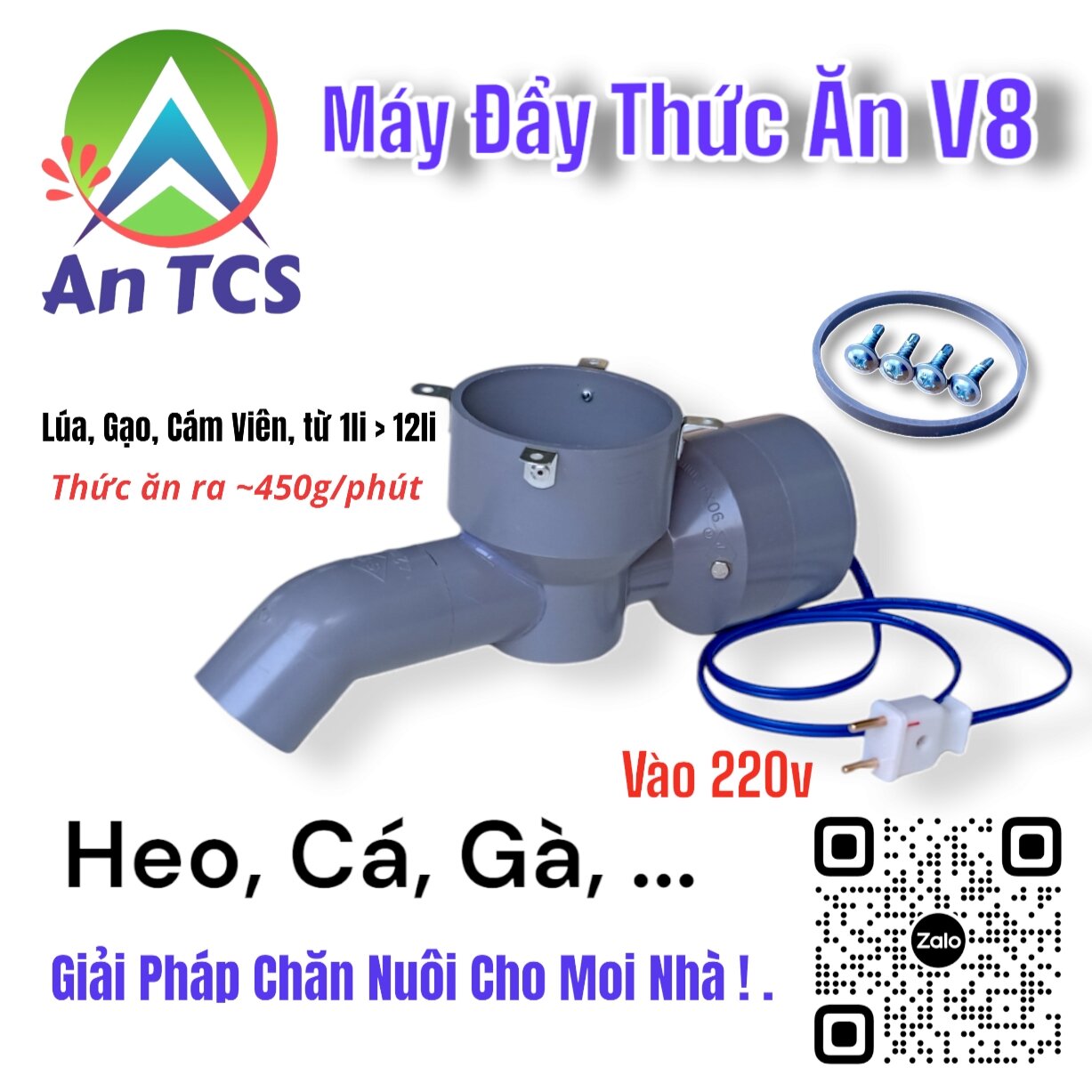 Máy đẩy thức ăn v8