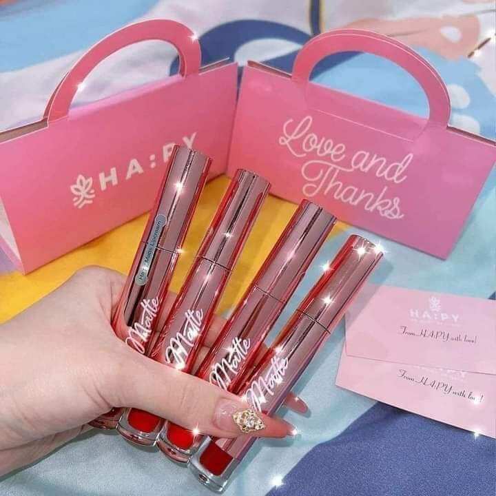 Son Kem Lì Hapy Siêu Lì Kháng Kháng Nước Không Trôi - Son Happy Matte Lipcream bika beauty