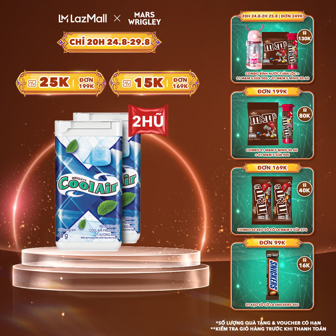 Kẹo sing-gum cool air fresh cube - hương bạc hà 40g