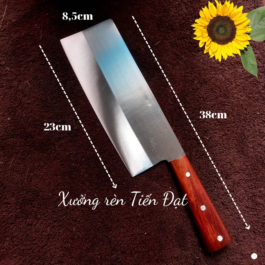 Dao thái thịt dáng phở bản to chất thép Trắng Nhật chống rỉ sắc bén