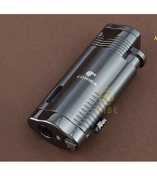 Khò cigar Bật lửa xì gà, Bật lửa Khò xì Gà COHIBA 3 tia lửa có khoan cao cấp