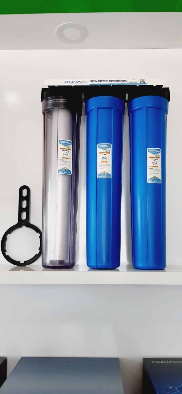 Bộ lọc sinh hoạt aqua 20" 1 trong 2 xanh phi 27