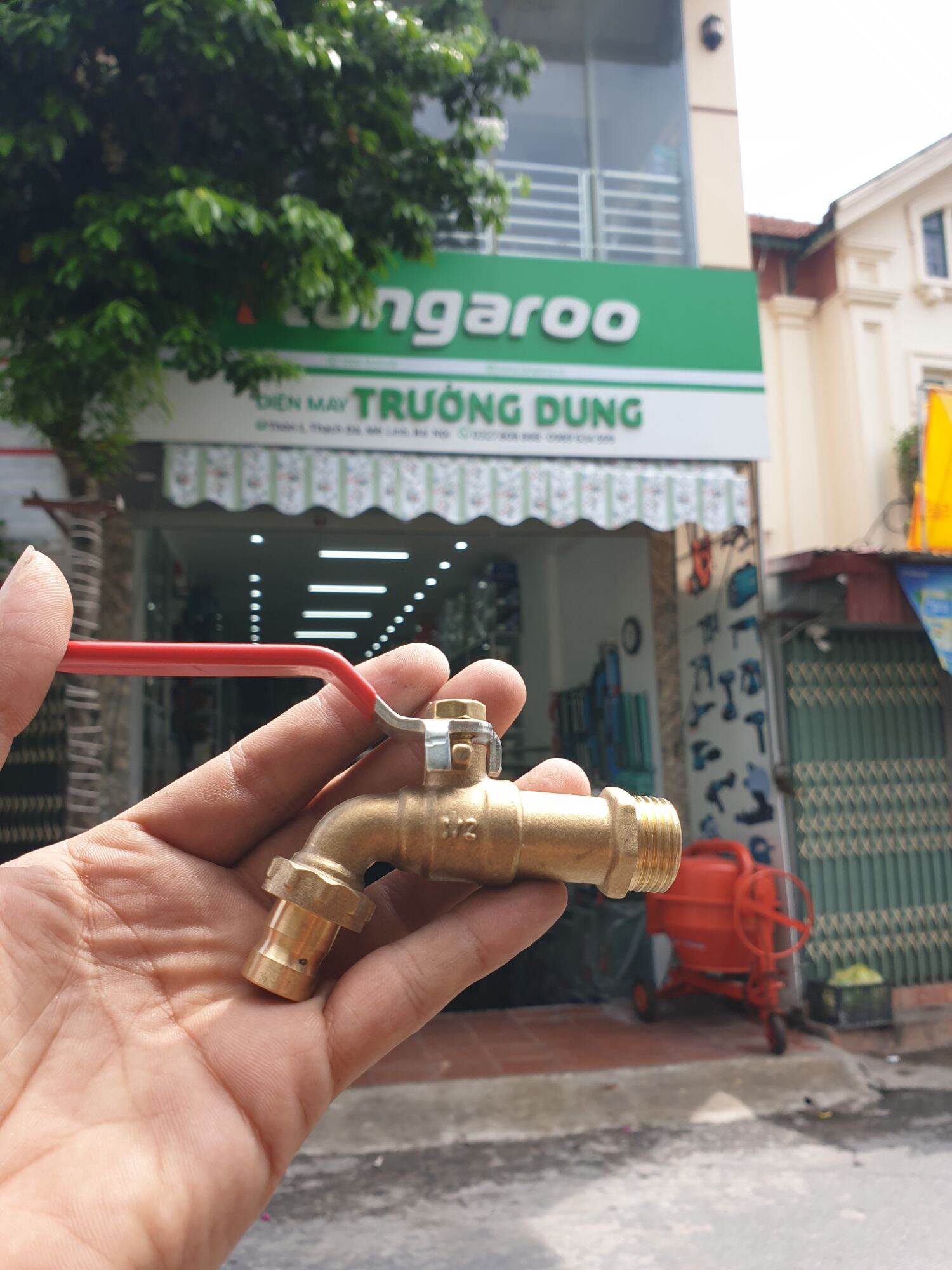 VÒI GẠT FERROLI 1/2 ĐỒNG ( khóa gạt nước đồng 21)