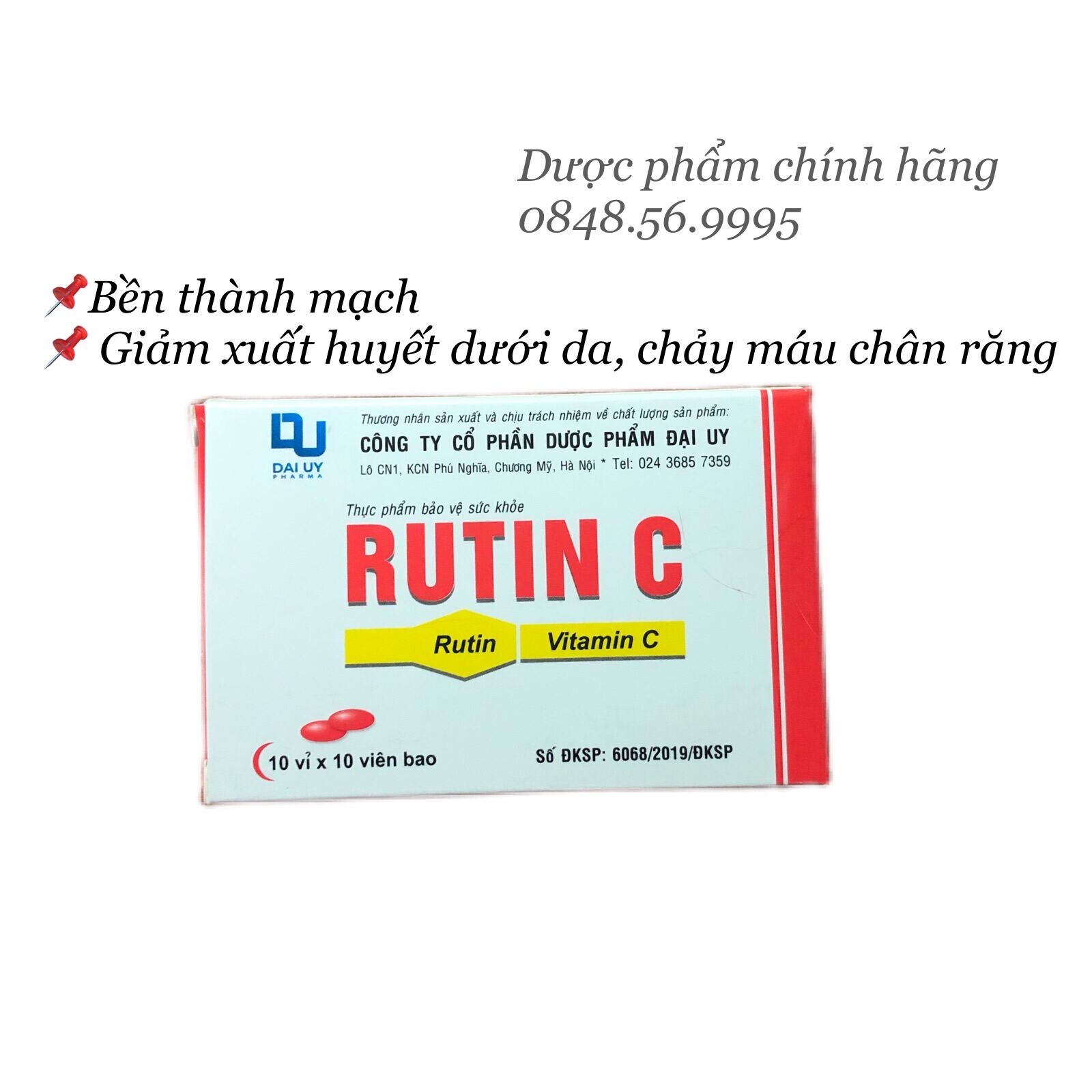 Rutin C hộp 100 viên nén - Bổ sung Vitamin C và rutin giúp tăng tính bền