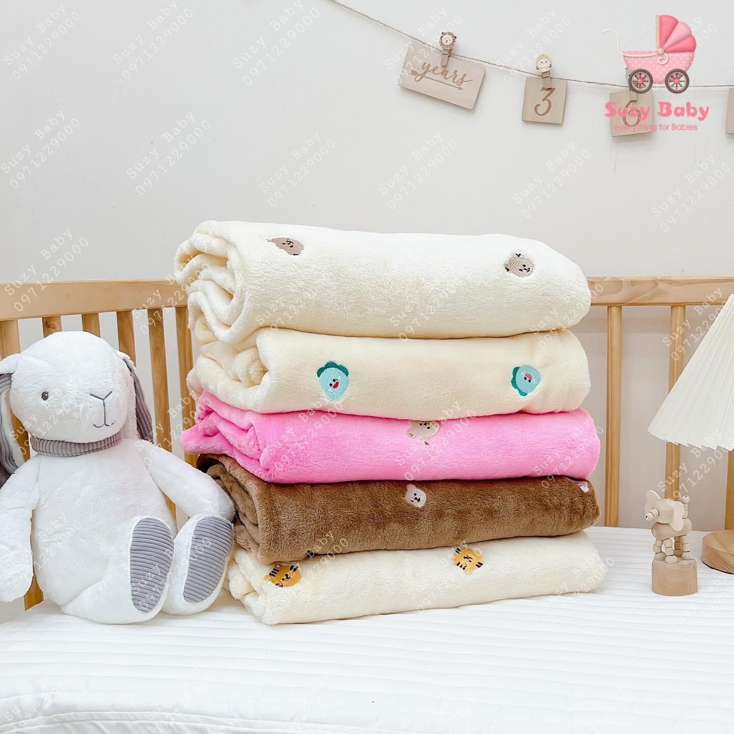 Chăn lông tuyết xuất hàn siêu mềm mịn cho bé