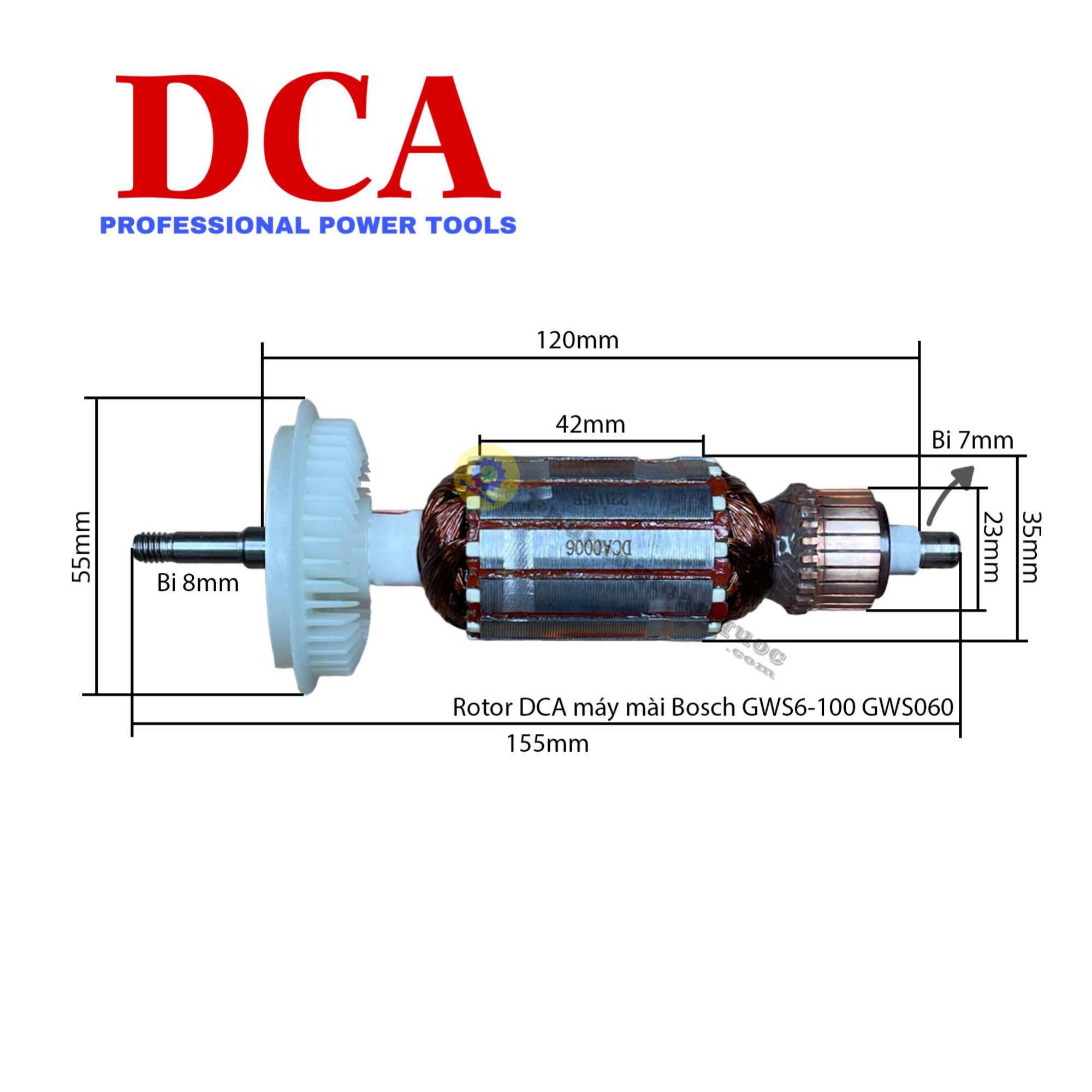 Rotor máy mài bosch gws 6-100 gws 060 hoặc dca asm03-100 dây đồng 100%