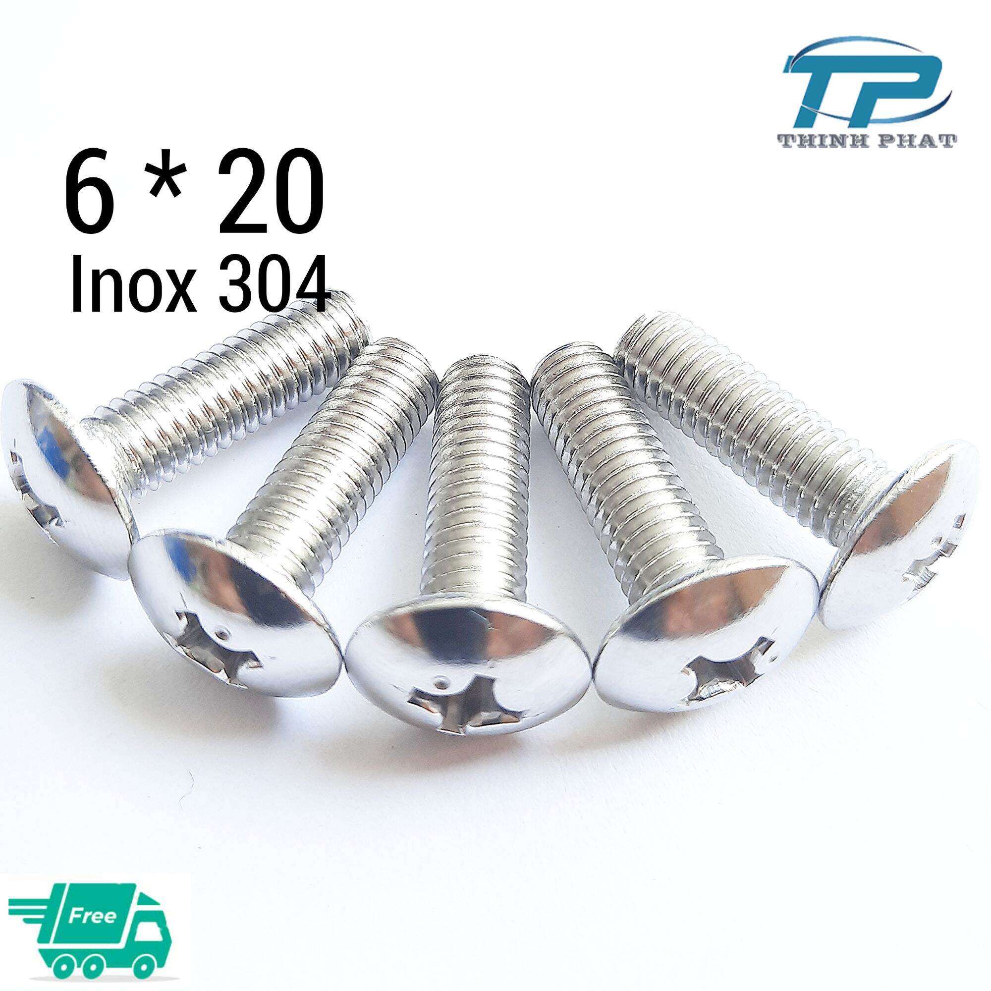 30 con vít inox 304 cao cấp m6 * 20 có thể chọn mua 30 , 50 con hoặc 100 con sẽ rẻ hơn
