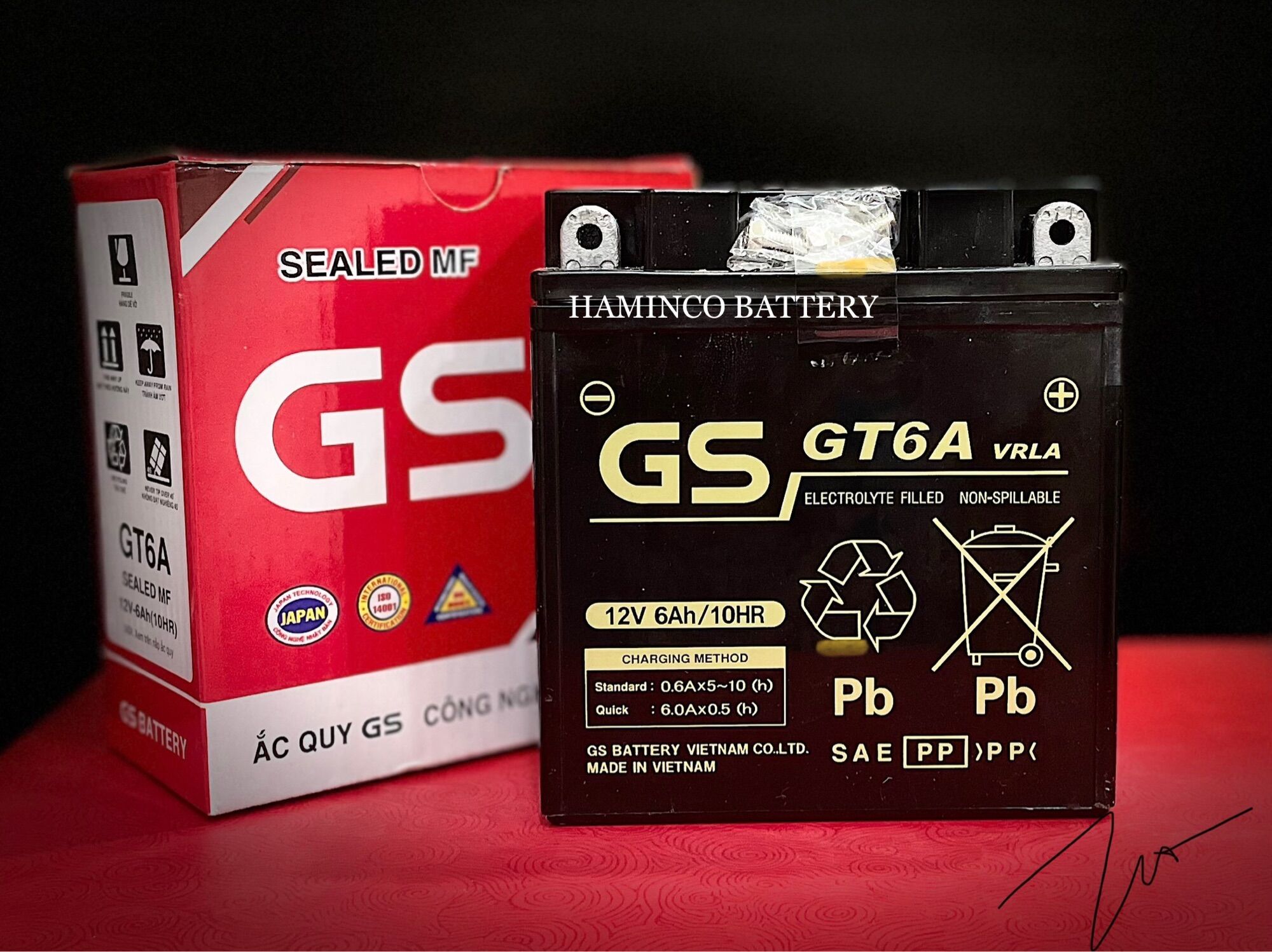Ắc quy gs gt6a xài cho xe dream đời đầu,wave đời đầu