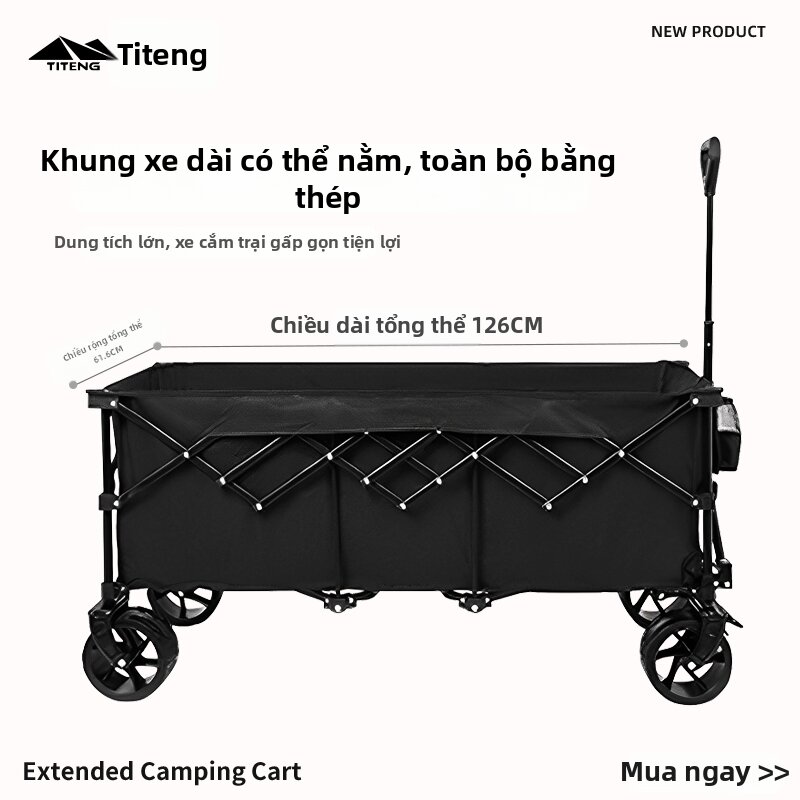 Foldable Outdoor Camping Stroller - 3