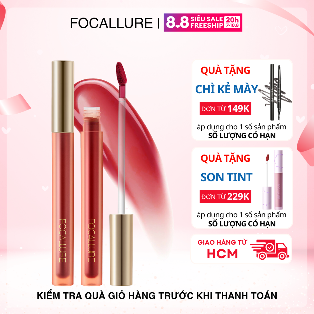 Son Dưỡng Bóng Focallure Không Dính Môi Dạng Thạch Bóng Nước Khóa Màu Cực Tốt Chất Đẹp Nhiều Màu